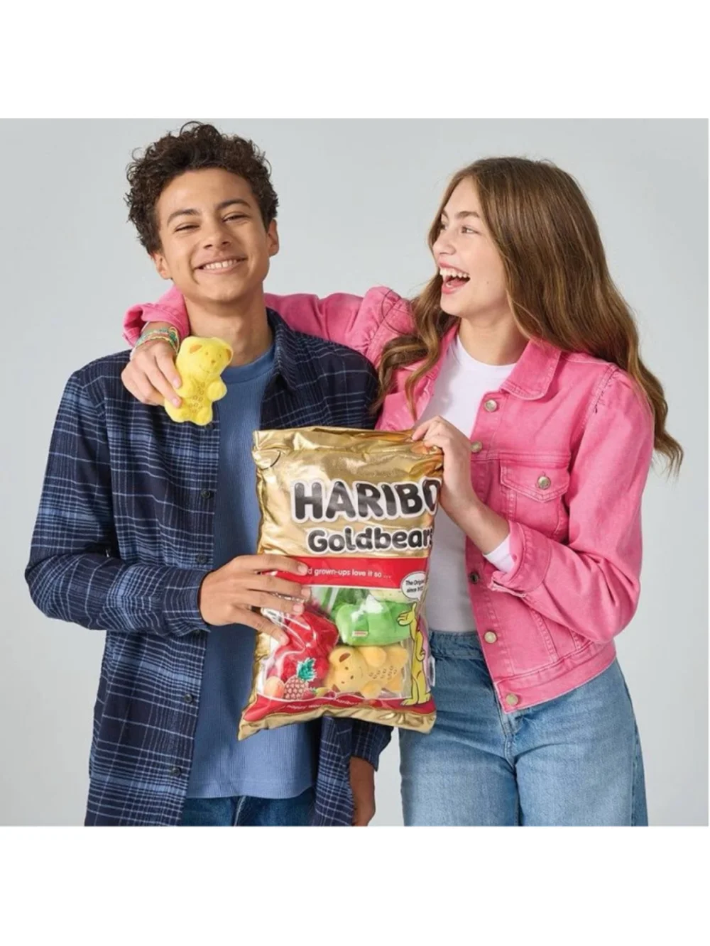 Haribo Goldbears Gummy Bears Throw Pillow W/ Mini Plush Bear Pieces Inside NEW